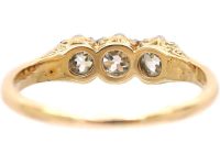 Early 20th Century 14ct Gold & Platinum Three Stone Diamond Ring