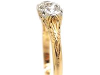Early 20th Century 14ct Gold & Platinum Three Stone Diamond Ring