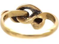 Victorian 18ct Gold Coily Snake Ring with a Diamond & Ruby Eyes