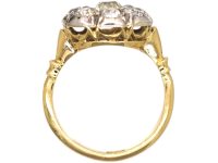 Victorian 18ct Gold & Silver Old Mine Cut Diamond Cluster Ring