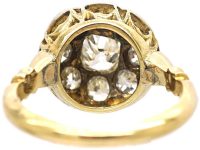 Victorian 18ct Gold & Silver Old Mine Cut Diamond Cluster Ring
