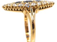 Victorian 18ct Gold, Sapphire & Diamond Marquise Ring