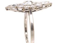 Art Deco Platinum Large Diamond Fancy Marquise Ring