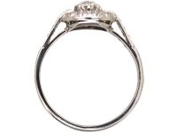 Early 20th Century 18ct White Gold & Platinum Diamond Polo Cluster Ring