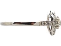 Early 20th Century 18ct White Gold & Platinum Diamond Polo Cluster Ring