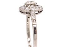 Early 20th Century 18ct White Gold & Platinum Diamond Polo Cluster Ring