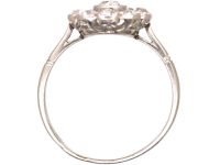French Early 20th Century Platinum Diamond Cluster Ring