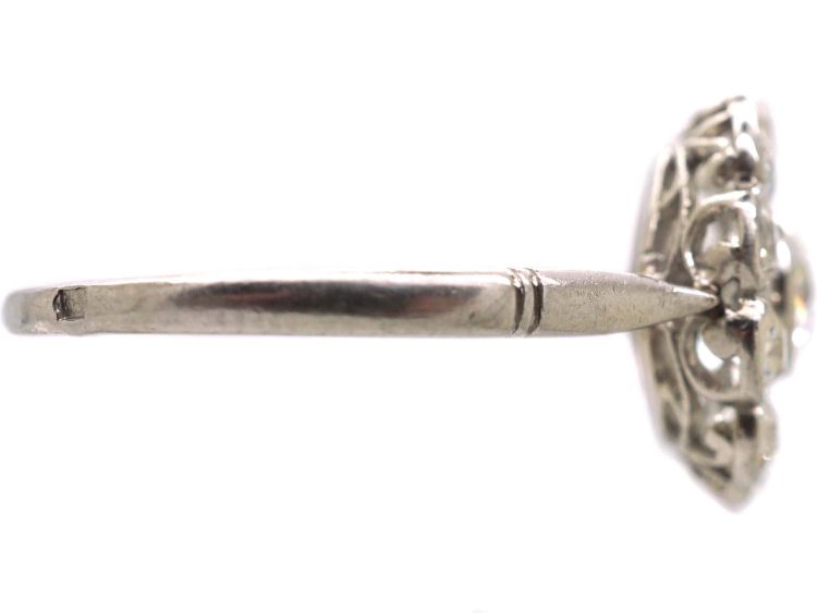 French Early 20th Century Platinum Diamond Cluster Ring