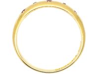 Edwardian 18ct Gold, Five Stone Ruby & Diamond Gypsy Ring