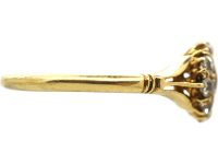 Victorian 18ct Gold Ruby & Diamond Cluster Ring with Split Shoulders