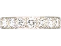 Art Deco Platinum Wide Eternity Ring set with Diamonds