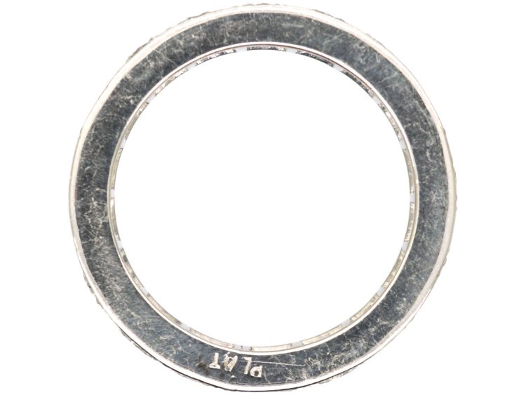 Art Deco Platinum Wide Eternity Ring set with Diamonds
