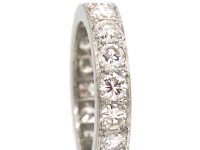 Art Deco Platinum Wide Eternity Ring set with Diamonds