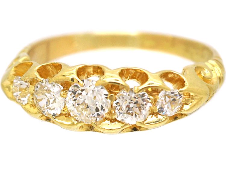 Victorian 18ct Gold Five Stone Diamond Ring