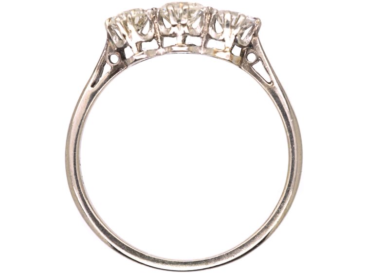 Early 20th Century 18ct White Gold & Platinum, Three Stone Diamond Ring