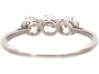 Early 20th Century 18ct White Gold & Platinum, Three Stone Diamond Ring