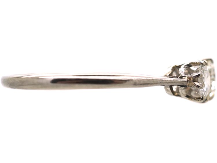 Early 20th Century 18ct White Gold & Platinum, Three Stone Diamond Ring