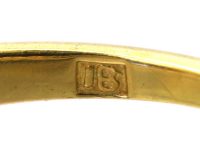 Edwardian 18ct Gold Five Stone Sapphire & Diamond Carved Half Hoop Ring