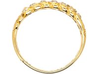 Victorian 14ct Gold Ruby & Diamond Slanting Style Ring