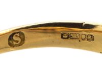 Victorian 14ct Gold Ruby & Diamond Slanting Style Ring