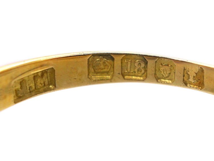 Victorian 18ct Gold Five Stone Ruby & Diamond Ring