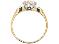 Early 20th Century 18ct Gold & Platinum, Diamond Solitaire Ring with Diamond Set Shoulders
