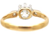 Early 20th Century 18ct Gold & Platinum, Diamond Solitaire Ring with Diamond Set Shoulders