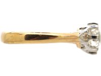 Early 20th Century 18ct Gold & Platinum, Diamond Solitaire Ring with Diamond Set Shoulders