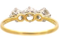 Early 20th Century 18ct Gold & Platinum, Three Stone Diamond Ring