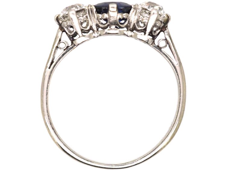 Early 20th Century 18ct Gold, Sapphire & Diamond Three Stone Ring