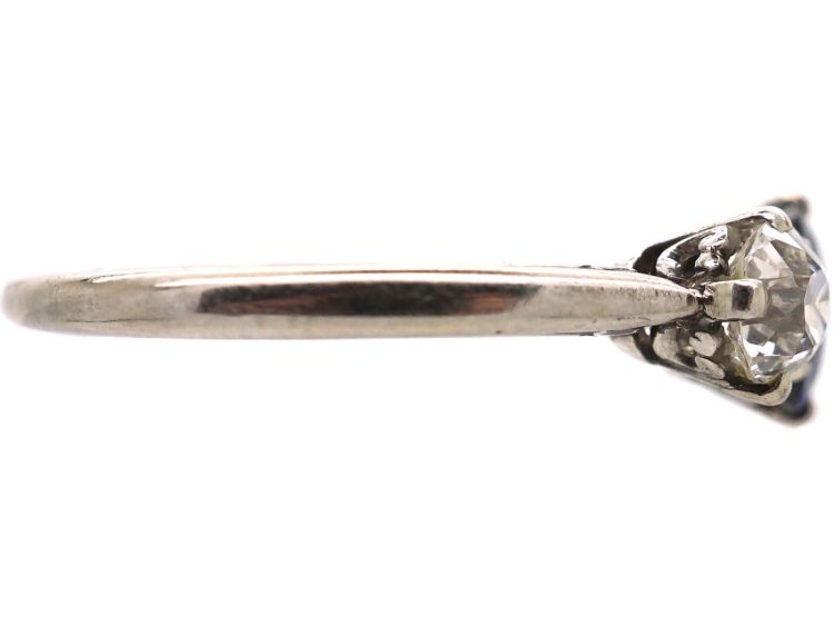 Early 20th Century 18ct Gold, Sapphire & Diamond Three Stone Ring