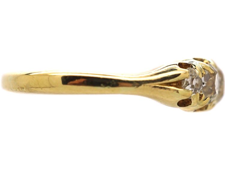 Victorian 18ct Gold Five Stone Old Mine Cut Diamond Ring