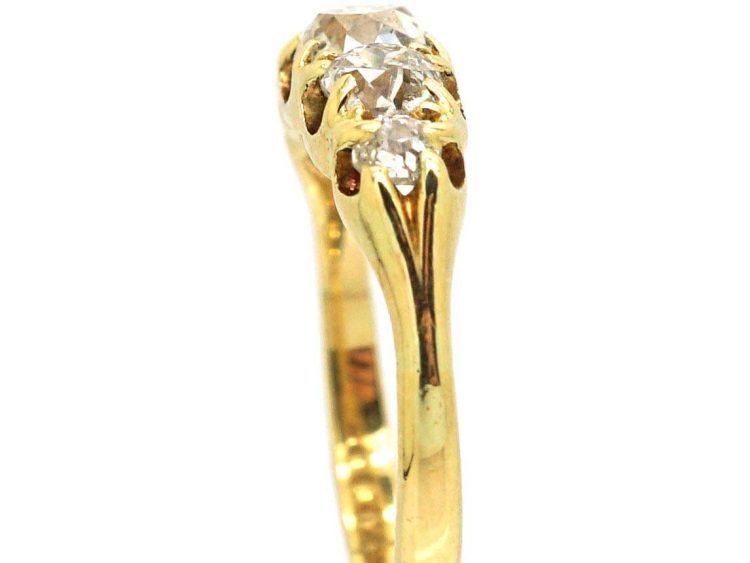 Victorian 18ct Gold Five Stone Old Mine Cut Diamond Ring