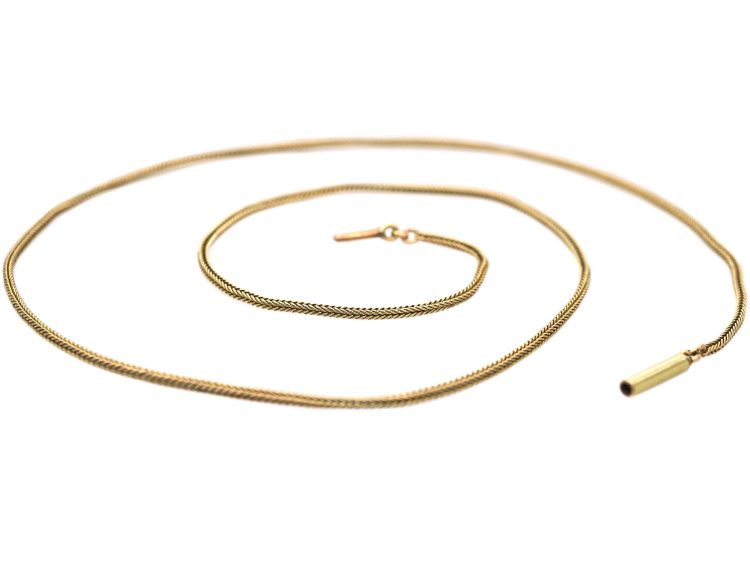 Edwardian 9ct Gold Woven Chain with Barrel Clasp