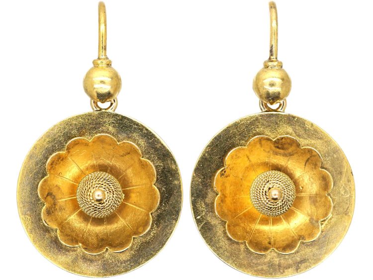 Victorian 15ct Gold Buttercup Earrings