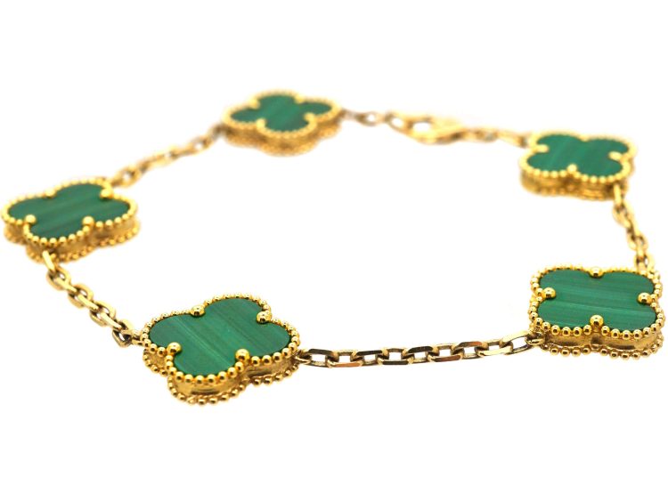 18ct Gold & Malachite Alhambra Bracelet by Van Cleef & Arpels