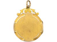 Edwardian 9ct Gold Back & Front Round Locket with Roses Motif
