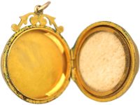 Edwardian 9ct Gold Back & Front Round Locket with Roses Motif