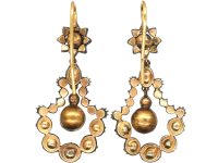Georgian Rose Diamond Drop Earrings
