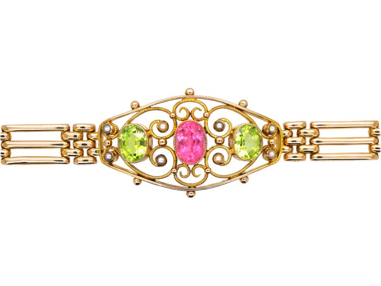 Edwardian 9ct Gold Suffragette Bracelet