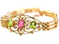 Edwardian 9ct Gold Suffragette Bracelet