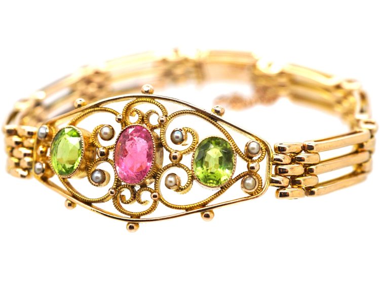Edwardian 9ct Gold Suffragette Bracelet