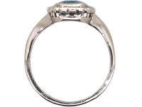 Early 20th Century 18ct White Gold Aquamarine and Diamond Cluster Ring