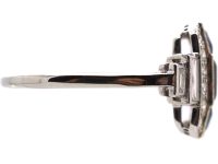 Art Deco 18ct White Gold & Platinum Geometric Ring set with Sapphires & Diamonds