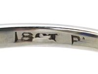 Art Deco 18ct White Gold & Platinum Geometric Ring set with Sapphires & Diamonds