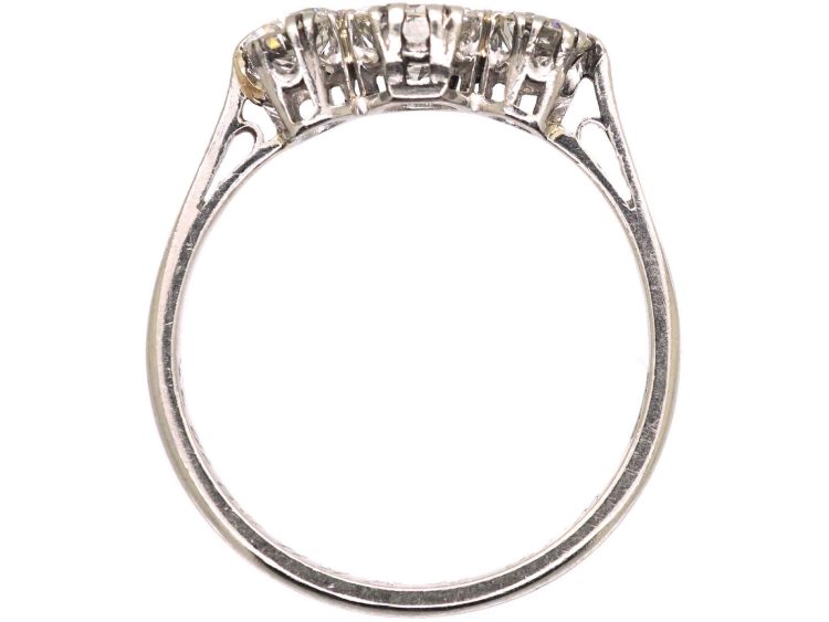 Early 20th Century Platinum, Three Stone Diamond Ring