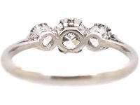 Early 20th Century Platinum, Three Stone Diamond Ring
