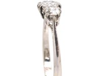 Early 20th Century Platinum, Three Stone Diamond Ring