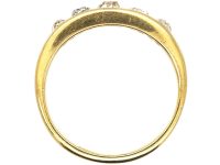 Victorian 18ct Gold Five Stone Old Mine Cut Diamond Rub Over Set Ring