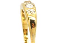 Victorian 18ct Gold Five Stone Old Mine Cut Diamond Rub Over Set Ring